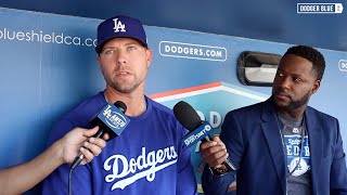 Dodgers pregame Blake Treinen reveals right shoulder injury details [upl. by Assirrec]