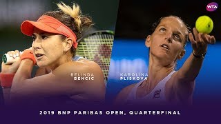 Belinda Bencic vs Karolina Pliskova  2019 BNP Paribas Open Quarterfinal  WTA Highlights [upl. by Halpern553]