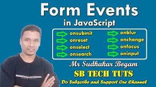 Form Events in JavaScript  Events  JavaScript  CLASS47  Telugu  Web Technology [upl. by Map]