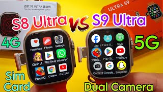 S8 Ultra Vs S9 Ultra Smartwatch 4G Android Watch With Sim card Insert  Which Smartwatch Is Best [upl. by Nehpets]