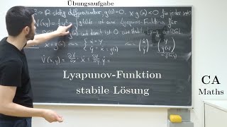 Gewöhnliche DGL Übungsaufgabe  Lyapunov Funktion und stabile Lösung [upl. by Nalyr146]