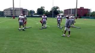 Blocking Drills  Alabama Tight Ends 81414 [upl. by Leunad]