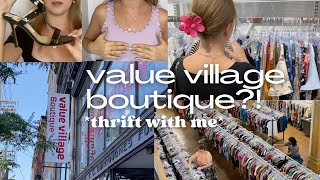 thrift with me at the NEW value village BOUTIQUE [upl. by Berkman752]