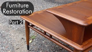 Mid Century Furniture Restoration  Part Two  Lane Acclaim Step Table Refinish and Repair [upl. by Caressa]