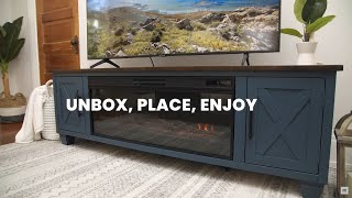 Realcozy Fireplace TV Stands Unbox Place Enjoy  Elevate Your Home [upl. by Eire87]