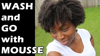 Wash and Go 4B 4C Natural Hair with Giovanni Natural Mousse [upl. by Niuq323]