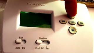 Como programar TERMOSTATO HONEYWELL para el AC y CALEFACCION [upl. by Rupert735]