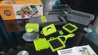 Vegetable Chopper14in1 Kitchen Mandoline Vegetable Slicer Food Chopper Mini Dicer Chopper Cutter [upl. by Joses]