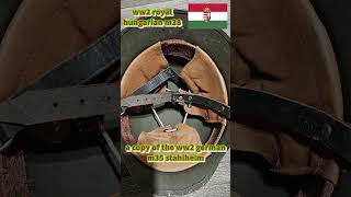 ww2 royal Hungarian m38 stahlhelm copy of m35 stahlhelm shorts shortvideo [upl. by Odragde]