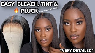 UpdatedHOW TO BLEACH KNOTS TINT AND PLUCK LACE FRONT WIGSLACE CLOSURES FOR BEGINNERS FT MSCOCO [upl. by Sukramal]