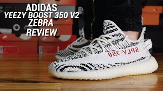 ADIDAS YEEZY 350 V2 ZEBRA REVIEW [upl. by Nirret]