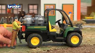 John Deere Gator 855D  02490  BRUDER Spielwaren [upl. by Ynnaj]