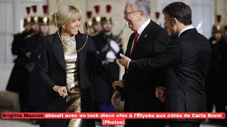 Brigitte Macron éblouit avec un look disco chic à l’Élysée aux côtés de Carla Bruni  Photos [upl. by Debi]