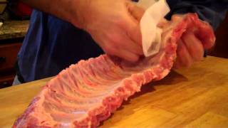 Easy BBQ Rib Skin Removal Trick [upl. by Fanchie]