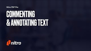 Nitro Pro Commenting amp Annotating Text [upl. by Elrebmik]