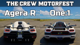 The Crew Motorfest  Koenigsegg Agera R vs Koenigsegg One1  Drag Race [upl. by Hutt110]