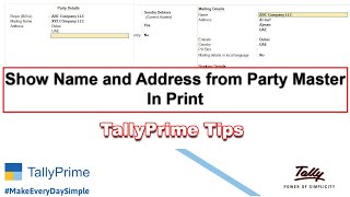 TallyPrime Tips  Show Name and Address from Party Master [upl. by Perdita736]