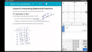 IM Algebra 1 Unit 5 Lesson 9 Activity 1 [upl. by Kiyohara989]