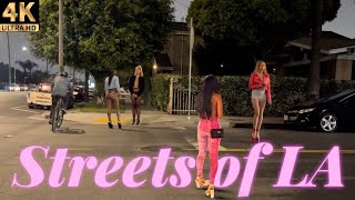 The Streets of LA at Night  Figueroa Street  Los Angeles California 4K [upl. by Naedan363]