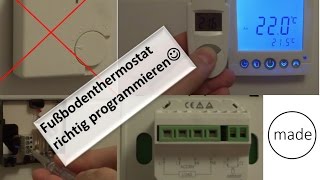 Raumthermostat für Fußbodenheizung  Einrichtung Kalibrierung [upl. by Auop]