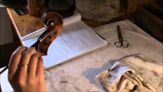 Joana Bruno  Scroll repair on an antique HOPF violin 855 [upl. by Maya21]