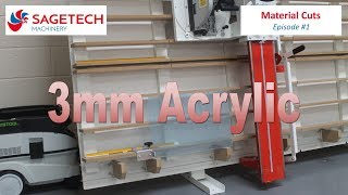 Sagetech Machinerys Vertical Panel Saw Cutting 3mm Acrylic [upl. by Balsam708]