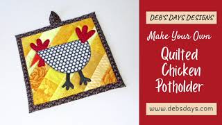 Sew a Chicken Potholder  Quilt as You Go Kitchen Trivet [upl. by Romanas491]