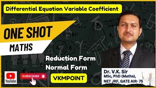 Reduction Form  Normal Form  Differential Equation With Variable Coefficients One Shot  vkmpoint [upl. by Eitak]