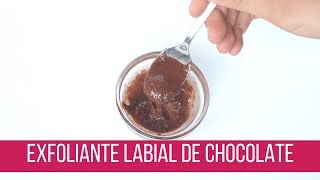 Exfoliante labial de chocolate  LABIOS SUAVES EN 30 SEGUNDOS [upl. by Milena147]