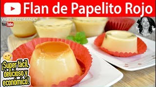 Cómo hacer FLAN DE PAPELITO ROJO O FLAN DE MAIZENA  Vicky Receta Facil [upl. by Philemol52]