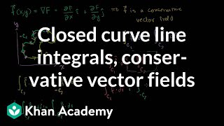 Closed curve line integrals of conservative vector fields  Multivariable Calculus  Khan Academy [upl. by Treat214]