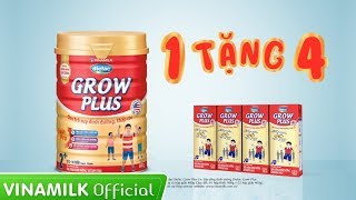 Quảng cáo Vinamilk  Dielac Grow Plus  Mua 1 tặng 4 Sữa bột pha sẵn 35s [upl. by Petula926]