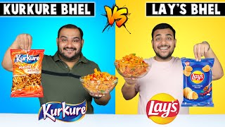 Kurkure Bhel Vs Lays Chips Bhel Eating Challenge  Snacks Bhel Challenge  Viwa Food World [upl. by Zeb361]