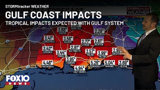 Gulf tropical system to bring higher rain chances [upl. by Nath]