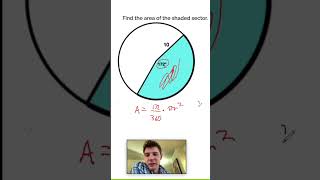 Area of a Sector andymath math maths sat tutorials tiktokmath mathhelp [upl. by Dreher]