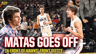 Matas Buzelis goes OFF With The Hawks Front Office Seating Court side 👀  Ignite vs Skyhawks [upl. by Valerye]