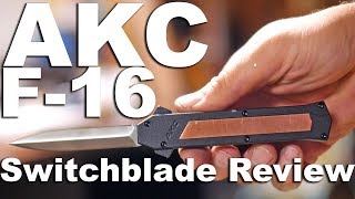 PEW PEW AKC F16 OTF Automatic Knife Review A fun cheapish switchblade [upl. by Fineberg]