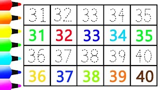 Number names 314031 to 40 numbers spellingThirty one to Forty spelling for kids [upl. by Glover]