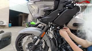 Installation of Side Fairings Spoiler Protector Covers for Harley CVO Road Glide [upl. by Kazimir994]