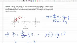 Find Monopole Moment Dipole Moment and Potential for 2 Point Charges P 330 [upl. by Ydaf]