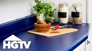 How to Paint Laminate Countertops  HGTV [upl. by Atoked843]