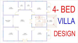 HOUSE PLAN DESIGN  EP 323  1600 SQUARE FEET 4 BEDROOMS HOUSE PLAN  LAYOUT PLAN [upl. by Hamo896]