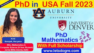 PhD in Mathematics in the USA with Full Scholarship  Auburn University [upl. by Hermann]