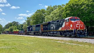 CN Gevo Leads CSX SD70 on L253 by Whitakers [upl. by Koss202]