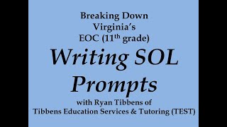 Virginia Writing SOL  Breaking Down the Prompts EOC  11th Grade Essay [upl. by Anayhd683]