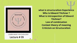 What is Structuralism Who is Edward Titchener Introspection Law of Combination Criticism [upl. by Yecam]