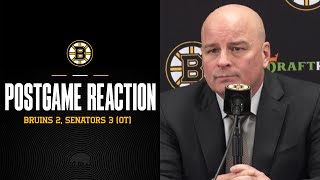 Postgame Reaction Bruins Fall in OT to Senators [upl. by Portwin]