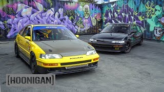 HOONIGAN DT 205 Mugen vs Spoon Honda CRX Battle SPACERACE [upl. by Niessuh291]