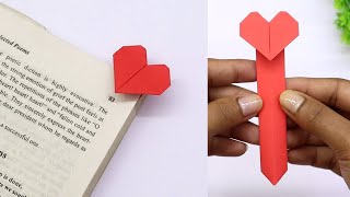 Origami Heart Bookmark  Easy Paper Craft [upl. by Inahpit]