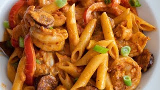 Cajun Creamy Pasta With Shrimp amp Andouille Sausage [upl. by Apostles889]